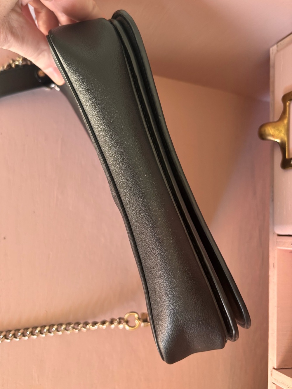 Tory Burch Isabella Clutch- Black Leather Logo Chain Crossbody - Picture 13 of 16